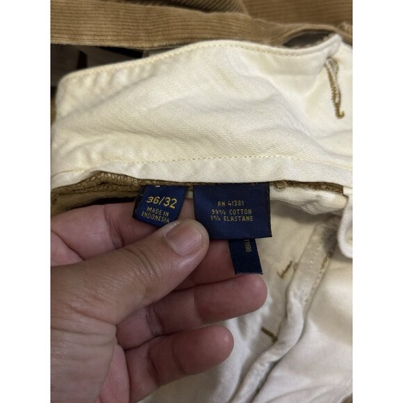 POLO RALPH LAUREN Brown Corduroy Pants Straight Leg Stretch Classic Fit 36x27 - Picture 2 of 10